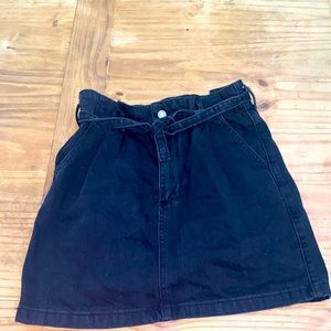 Hollister ultra high rise black jean skirt